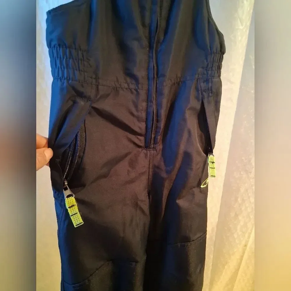 Champion Kids Black Snow Bib with Neon Accents Size XS (4-5)